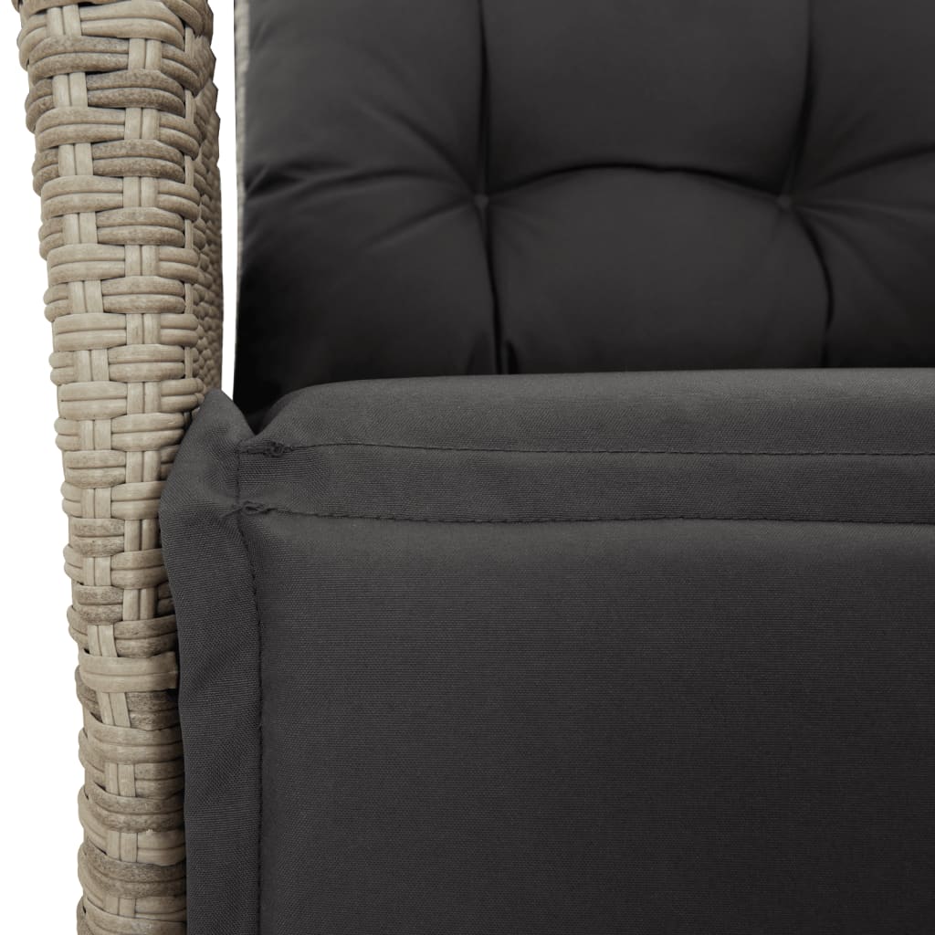 Set Pranzo da Giardino 9pz con Cuscini Grigio Chiaro Polyrattan | homemem39