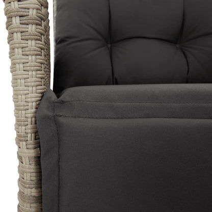 Set Pranzo da Giardino 9pz con Cuscini Grigio Chiaro Polyrattan | homemem39