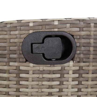 Set da Pranzo da Giardino 7 pz con Cuscini in Polyrattan Grigio