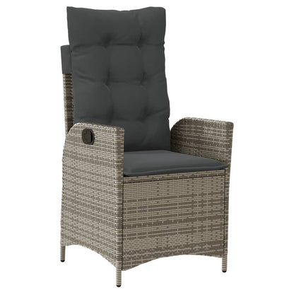 Set da Pranzo da Giardino 9 pz con Cuscini in Polyrattan Grigio | homemem39
