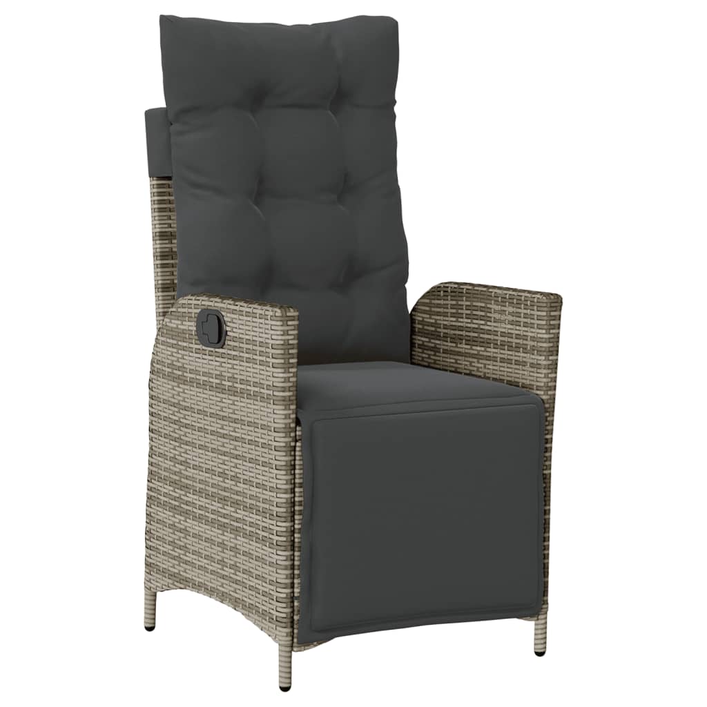Set da Pranzo da Giardino 9 pz con Cuscini in Polyrattan Grigio | homemem39