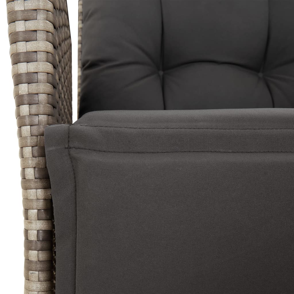 Set da Pranzo da Giardino 9 pz con Cuscini in Polyrattan Grigio | homemem39