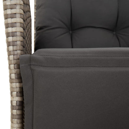Set da Pranzo da Giardino 9 pz con Cuscini in Polyrattan Grigio | homemem39
