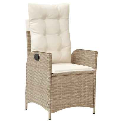 Set da Pranzo da Giardino 7 pz con Cuscini Beige in Polyrattan | homemem39