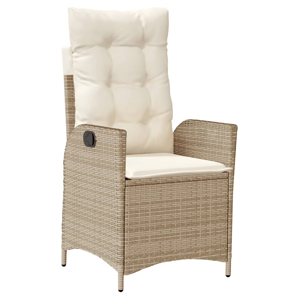 Set da Pranzo da Giardino 9 pz con Cuscini Beige in Polyrattan | homemem39