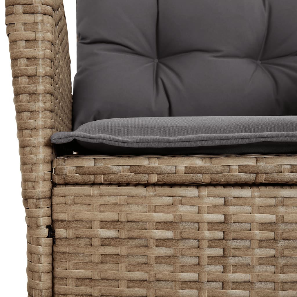 Set Pranzo da Giardino 7 pz con Cuscini Beige Misto Polyrattan | homemem39