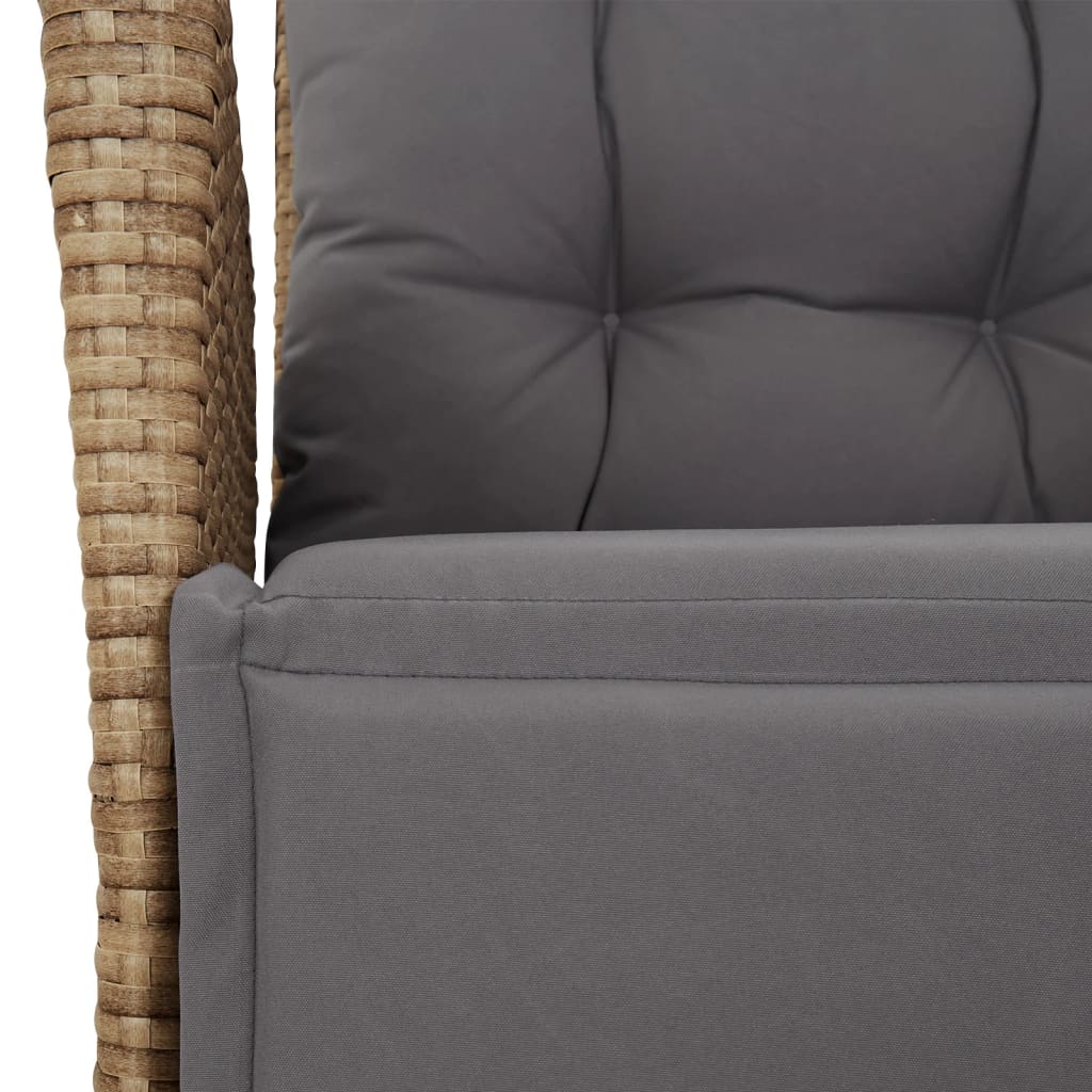 Set Pranzo da Giardino 9 pz con Cuscini Beige Misto Polyrattan | homemem39