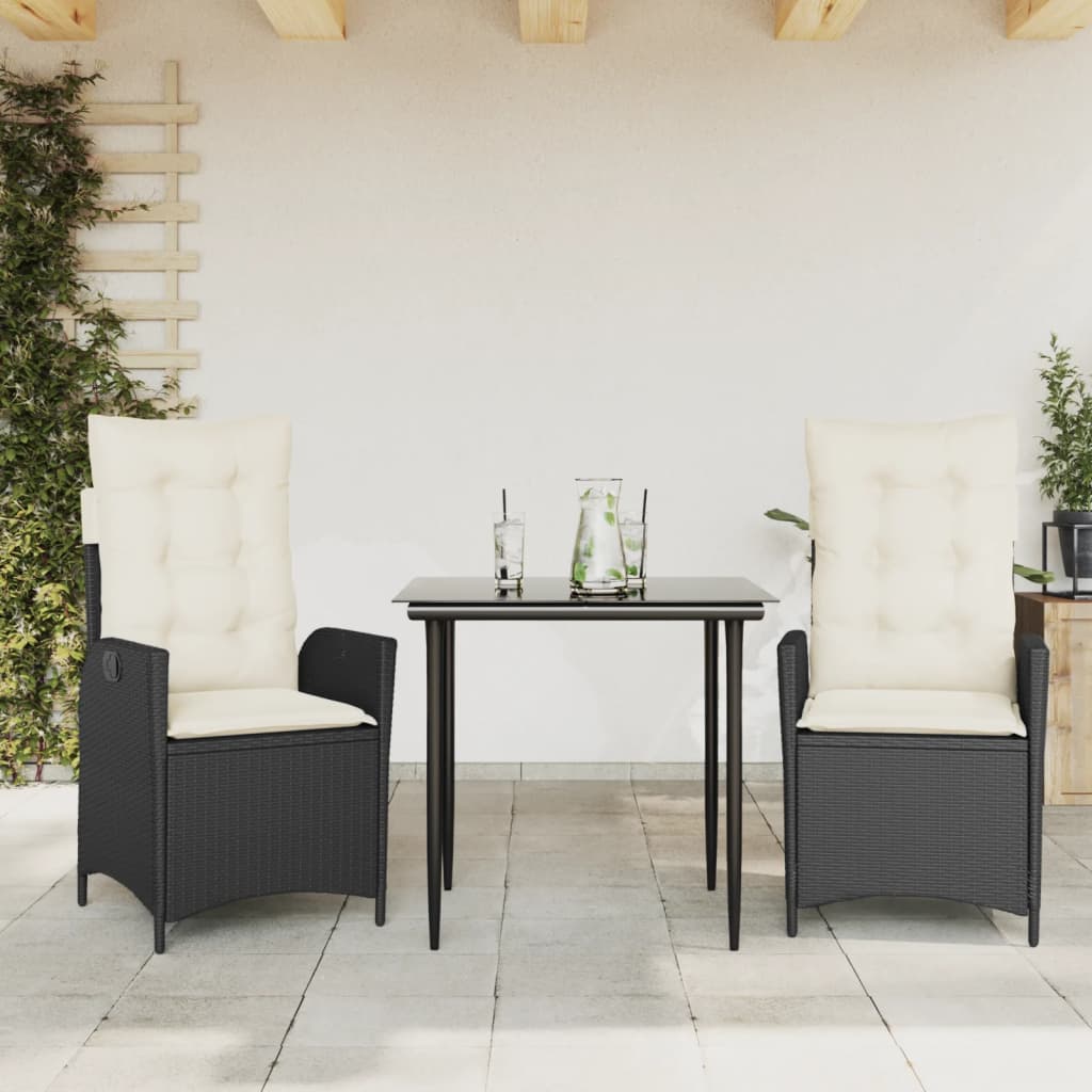 Set da Pranzo da Giardino 3 pz con Cuscini