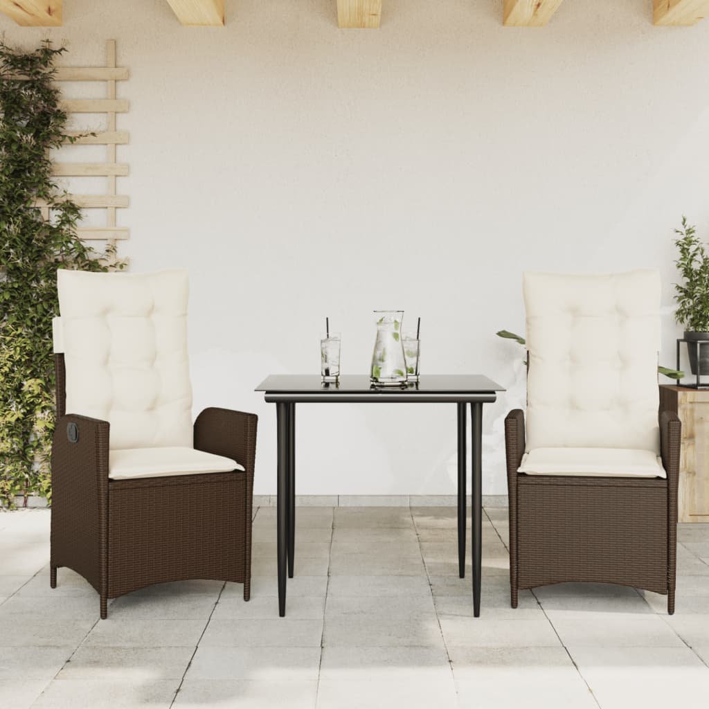 Set Pranzo da Giardino 3pz con Cuscini