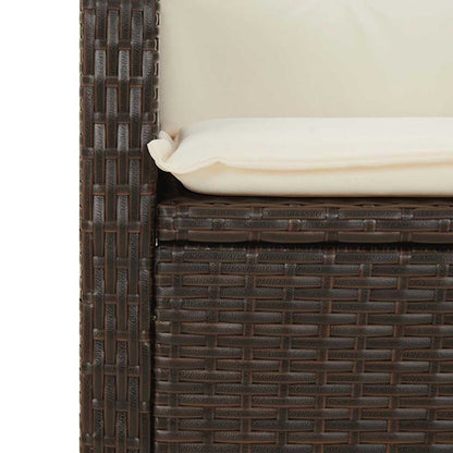 Set da Pranzo da Giardino 7pz con Cuscini in Polyrattan Marrone - homemem39