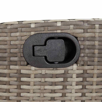 Set da Pranzo da Giardino 9 pz con Cuscini in Polyrattan Grigio - homemem39