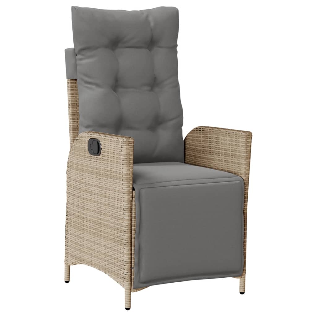 Set da Pranzo da Giardino 9 pz con Cuscini Beige in Polyrattan - homemem39