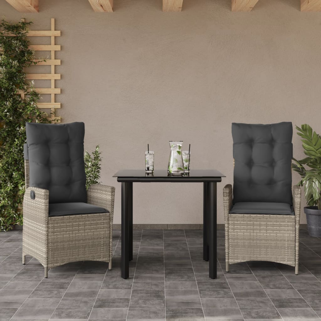 Set Pranzo da Giardino 3pz con Cuscini