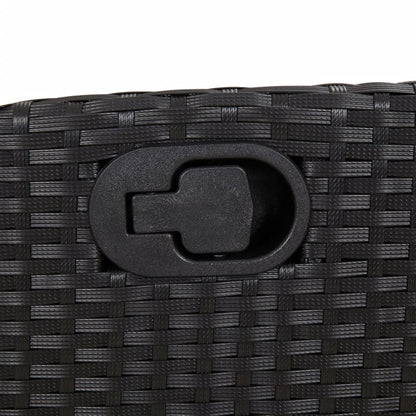 Set da Pranzo da Giardino 3 pz con Cuscini Nero in Polyrattan | homemem39