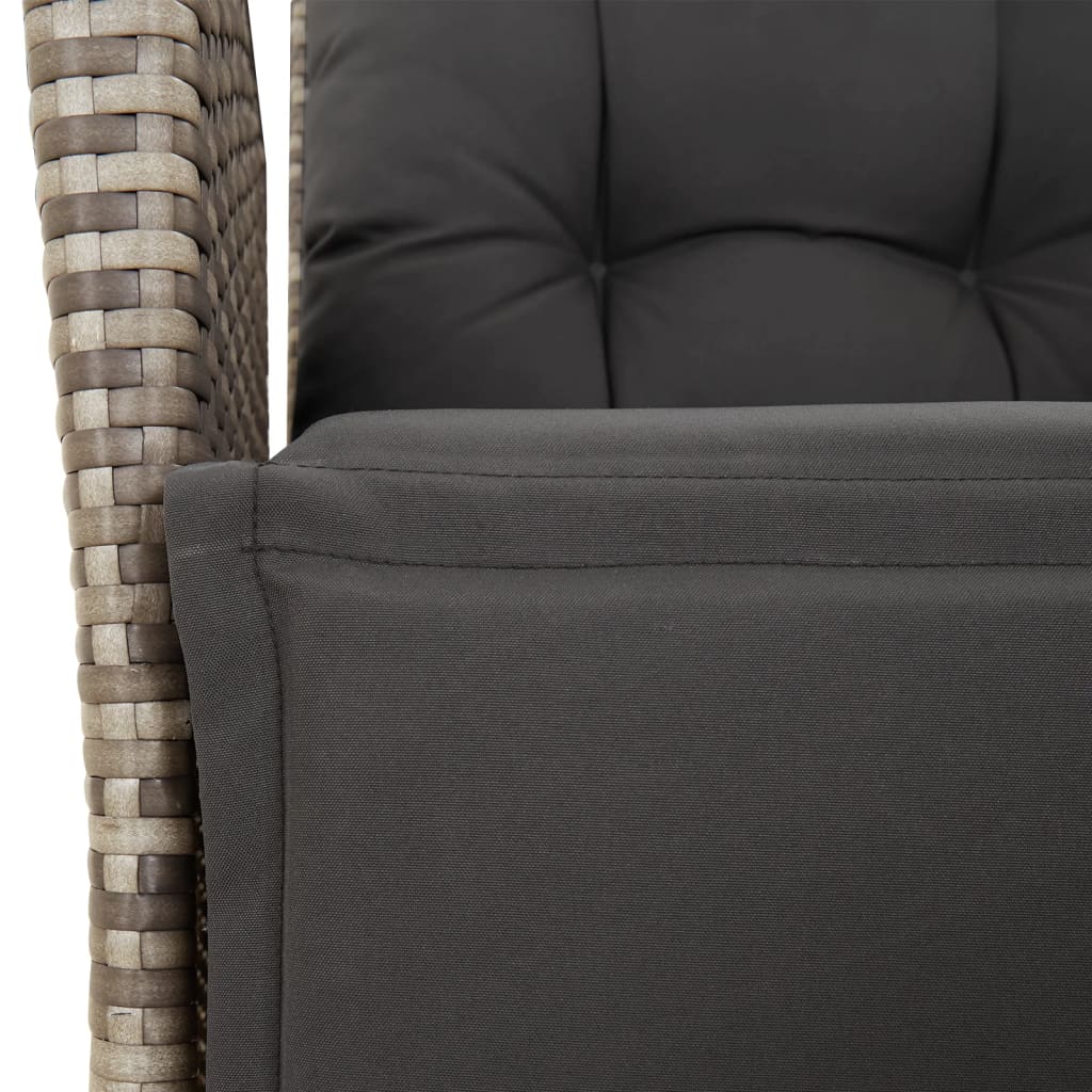 Set da Pranzo da Giardino 7 pz con Cuscini in Polyrattan Grigio | homemem39