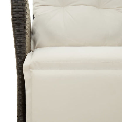 Set da Pranzo da Giardino 3 pz con Cuscini Nero in Polyrattan | homemem39