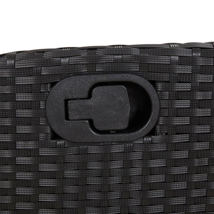 Set da Pranzo da Giardino 5 pz Nero con Cuscini in Polyrattan | homemem39