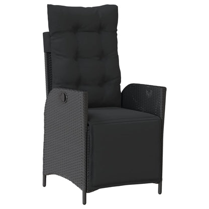Set da Pranzo da Giardino 5 pz Nero con Cuscini in Polyrattan | homemem39