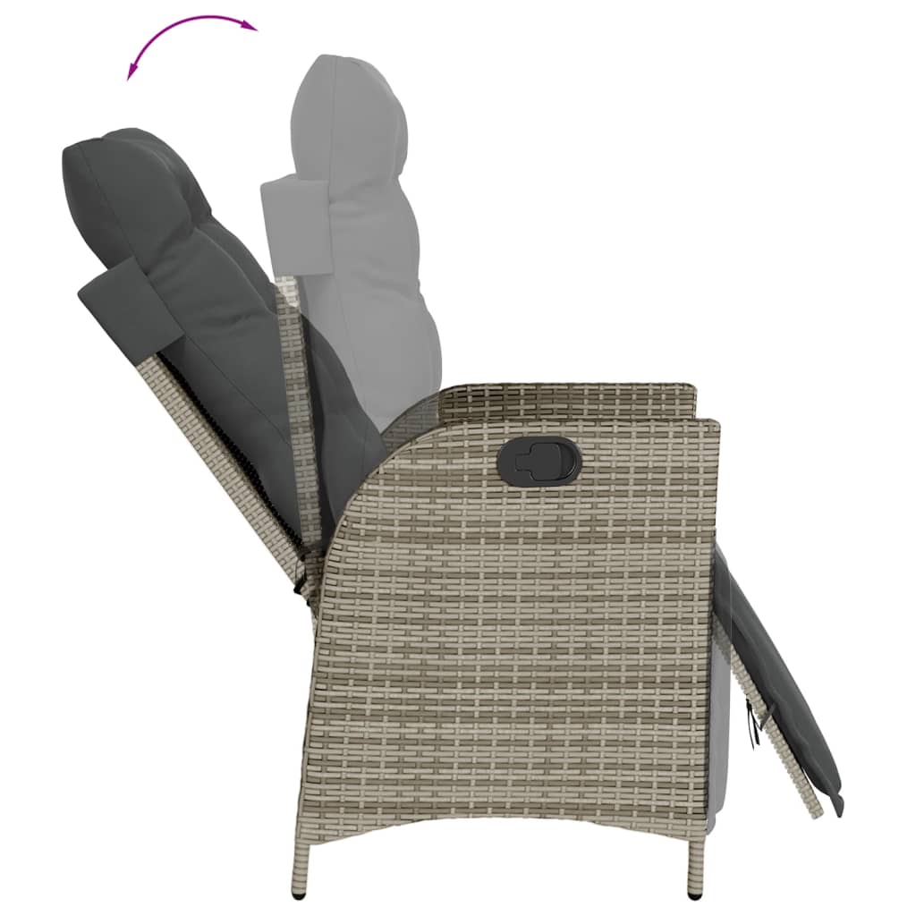 Set da Pranzo da Giardino 5 pz con Cuscini in Polyrattan Grigio | homemem39