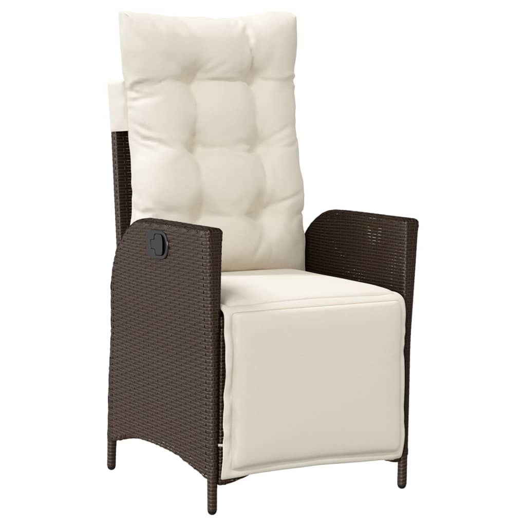 Set da Pranzo da Giardino 9pz con Cuscini Marrone in Polyrattan | homemem39