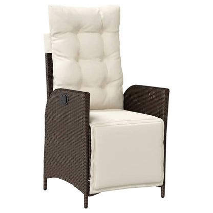 Set da Pranzo da Giardino 9pz con Cuscini Marrone in Polyrattan | homemem39