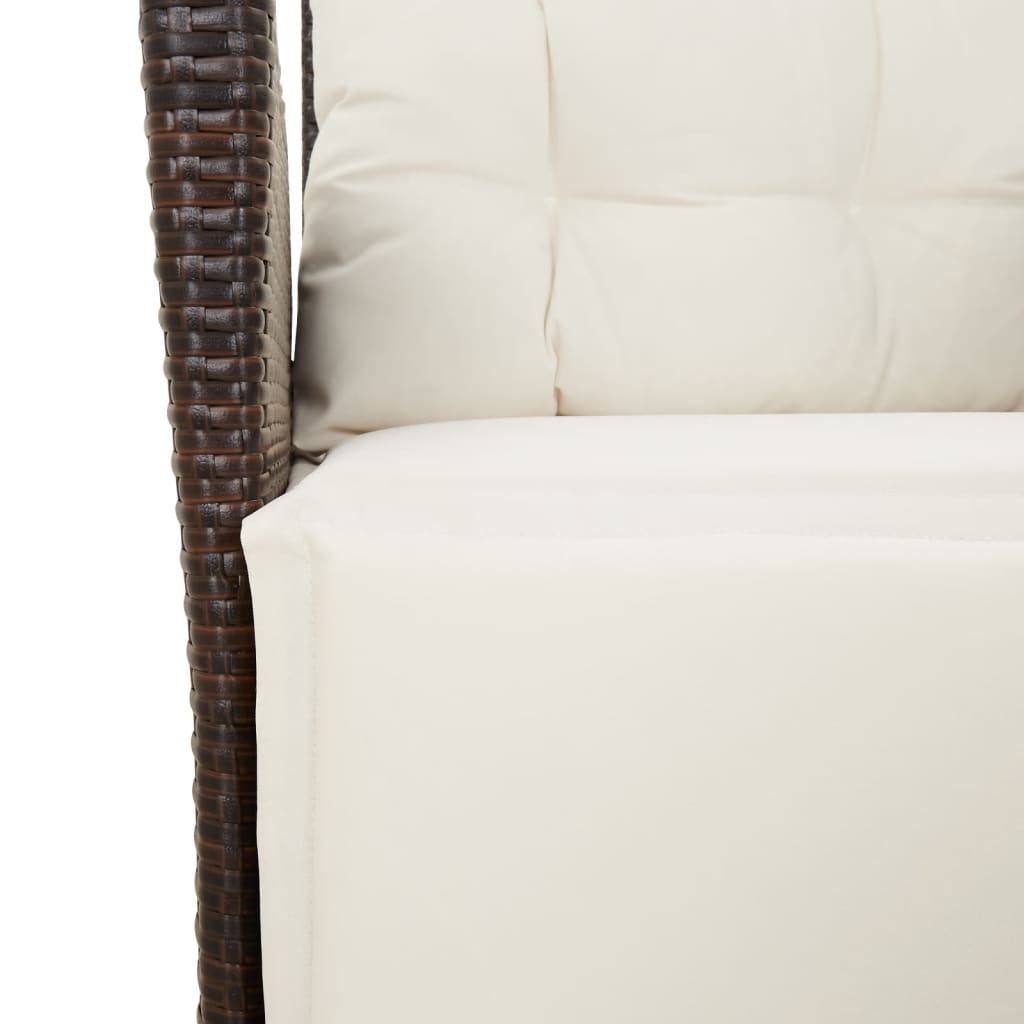Set da Pranzo da Giardino 9pz con Cuscini Marrone in Polyrattan | homemem39