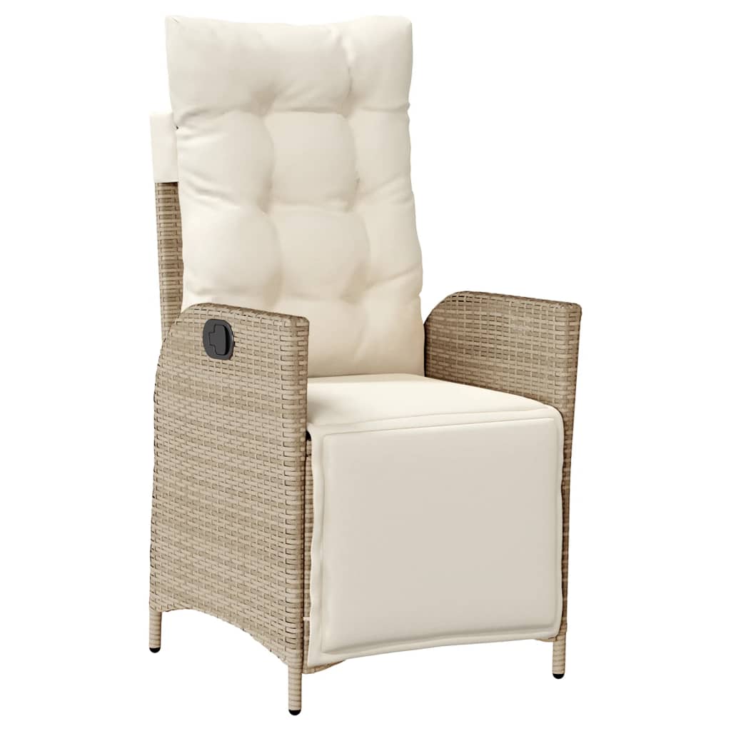 Set da Pranzo da Giardino 9 pz con Cuscini Beige in Polyrattan | homemem39