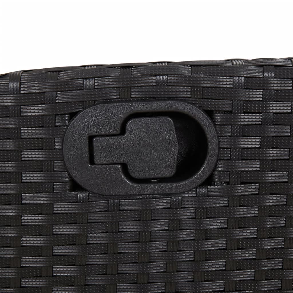 Set da Pranzo da Giardino 5 pz Nero con Cuscini in Polyrattan - homemem39