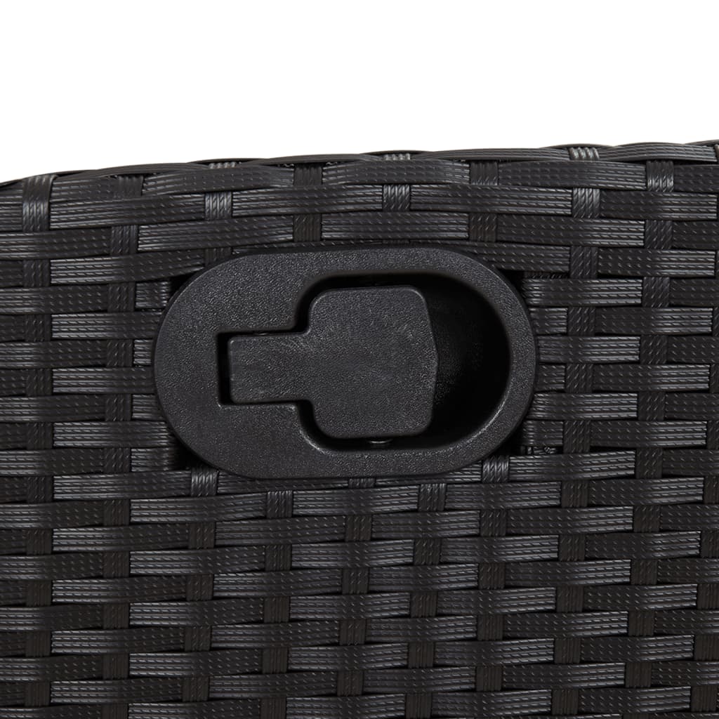 Set da Pranzo da Giardino 5 pz Nero con Cuscini in Polyrattan - homemem39