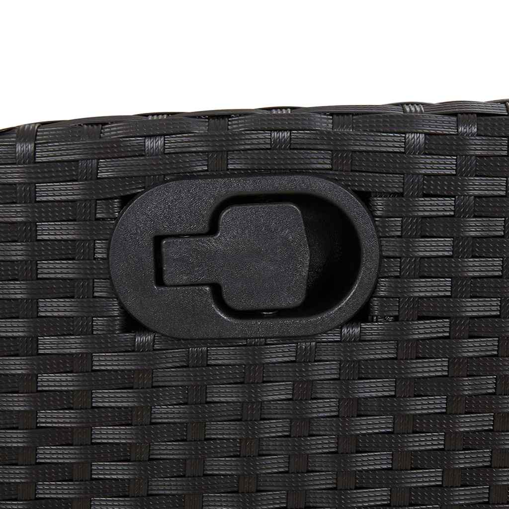 Set da Pranzo da Giardino 9 pz con Cuscini Nero in Polyrattan - homemem39