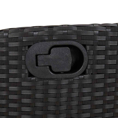 Set da Pranzo da Giardino 9 pz con Cuscini Nero in Polyrattan - homemem39