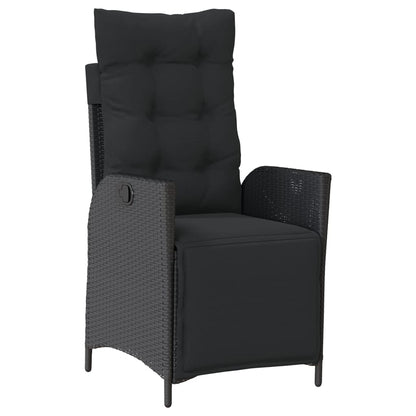 Set da Pranzo da Giardino 5 pz Nero con Cuscini in Polyrattan | homemem39