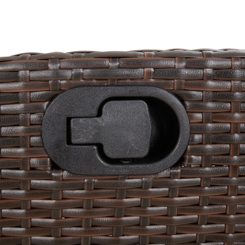 Set da Pranzo da Giardino 5pz con Cuscini in Polyrattan Marrone | homemem39