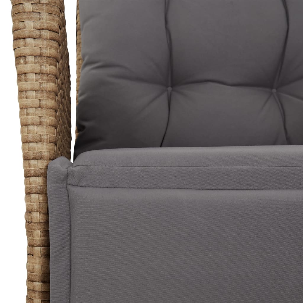 Set Pranzo da Giardino 7 pz con Cuscini Beige Misto Polyrattan | homemem39