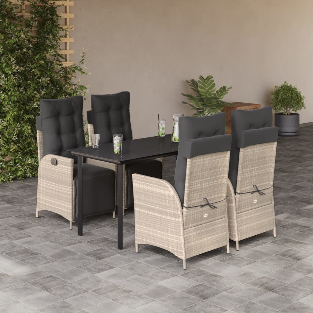 Set da Pranzo da Giardino 5pz con Cuscini
