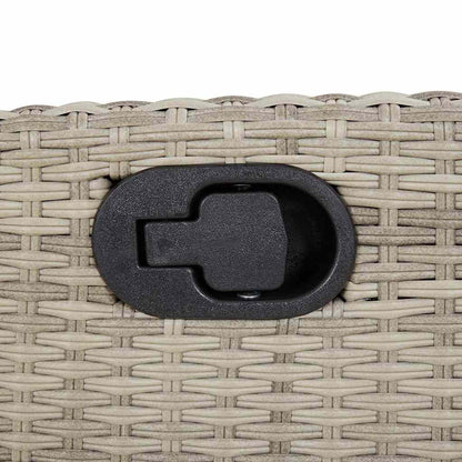 Set da Pranzo da Giardino 7 pz Cuscini Polyrattan Grigio Chiaro - homemem39