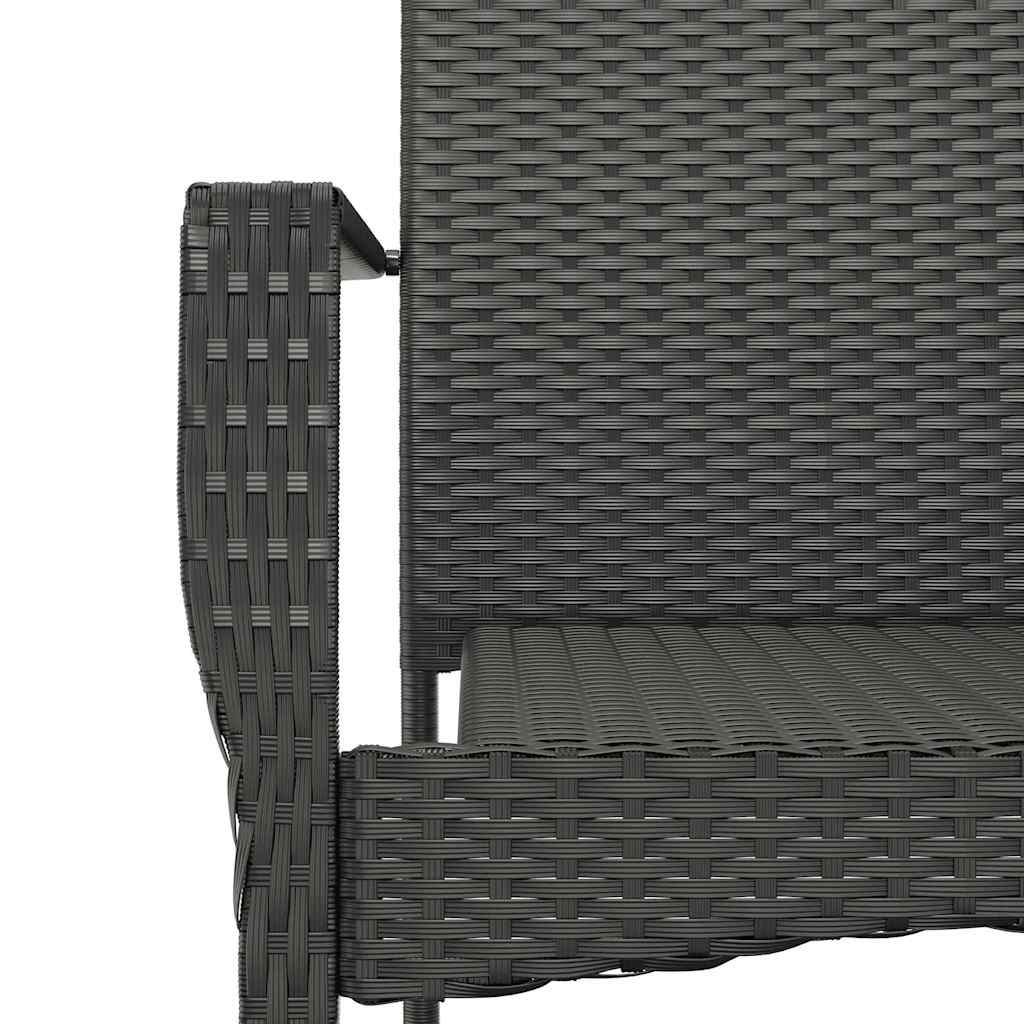 Set da Pranzo da Giardino 7 pz Nero con Cuscini in Polyrattan | homemem39