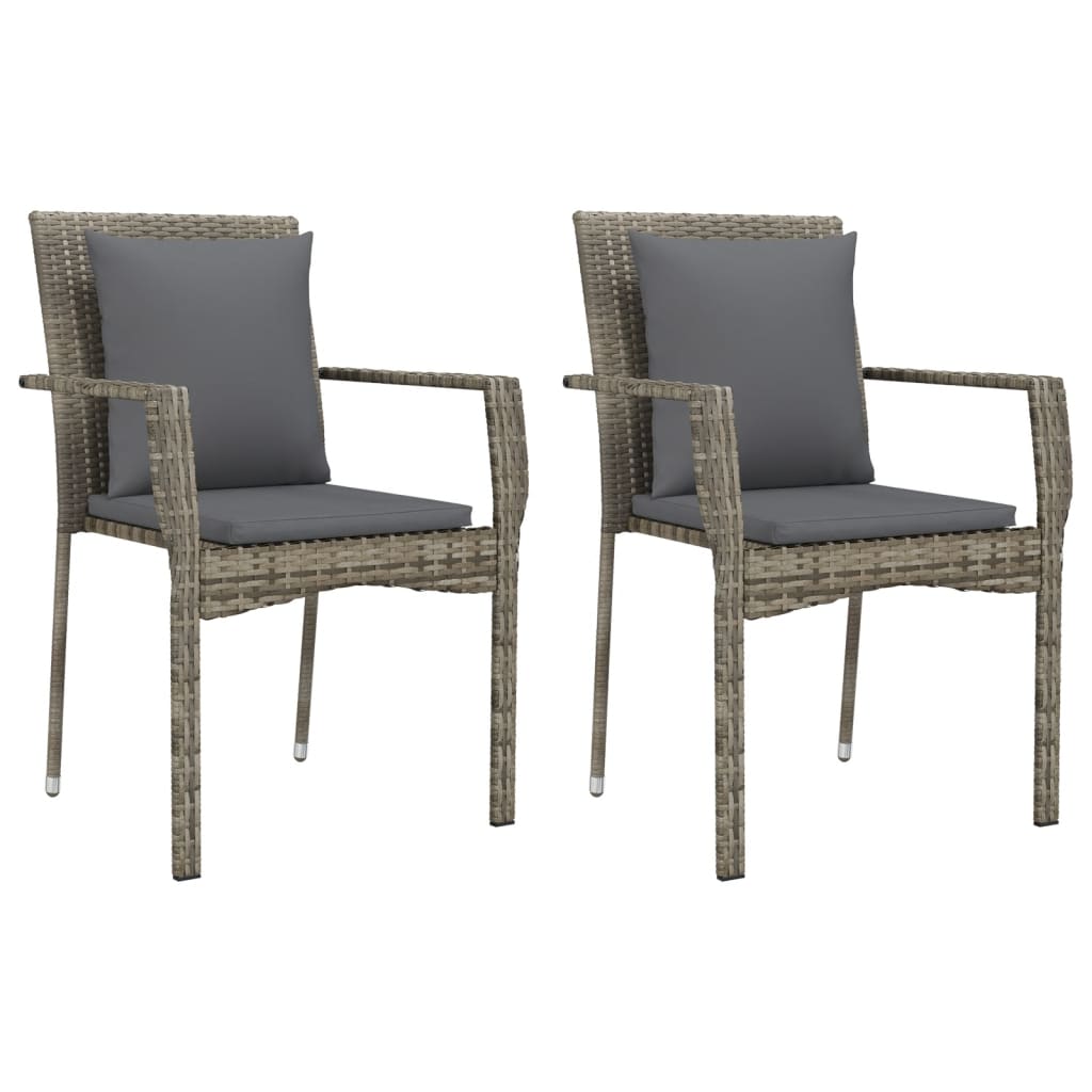 Set da Pranzo da Giardino 9 pz con Cuscini in Polyrattan Grigio | homemem39