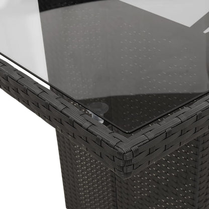 Set da Pranzo da Giardino 9 pz con Cuscini Nero in Polyrattan - homemem39