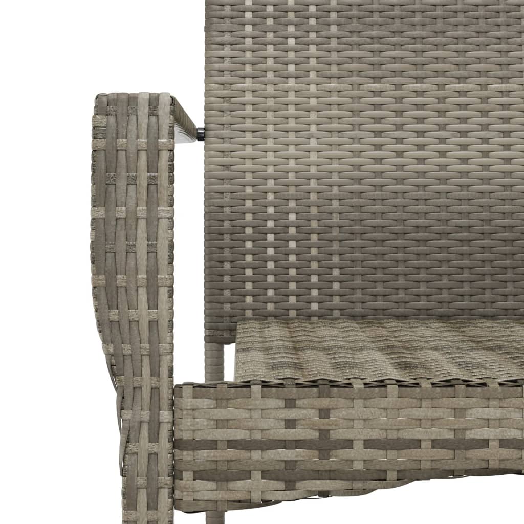Set da Pranzo da Giardino 7 pz con Cuscini in Polyrattan Grigio | homemem39