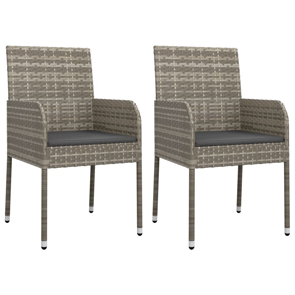 Set da Pranzo da Giardino 7 pz con Cuscini in Polyrattan Grigio | homemem39