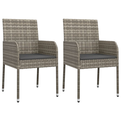 Set da Pranzo da Giardino 7 pz con Cuscini in Polyrattan Grigio | homemem39