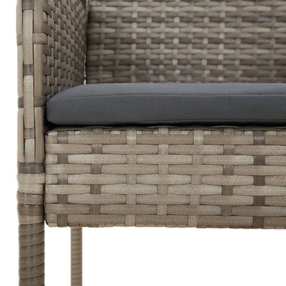 Set da Pranzo da Giardino 7 pz con Cuscini in Polyrattan Grigio | homemem39
