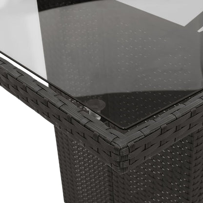 Set da Pranzo da Giardino 7 pz Nero con Cuscini in Polyrattan - homemem39