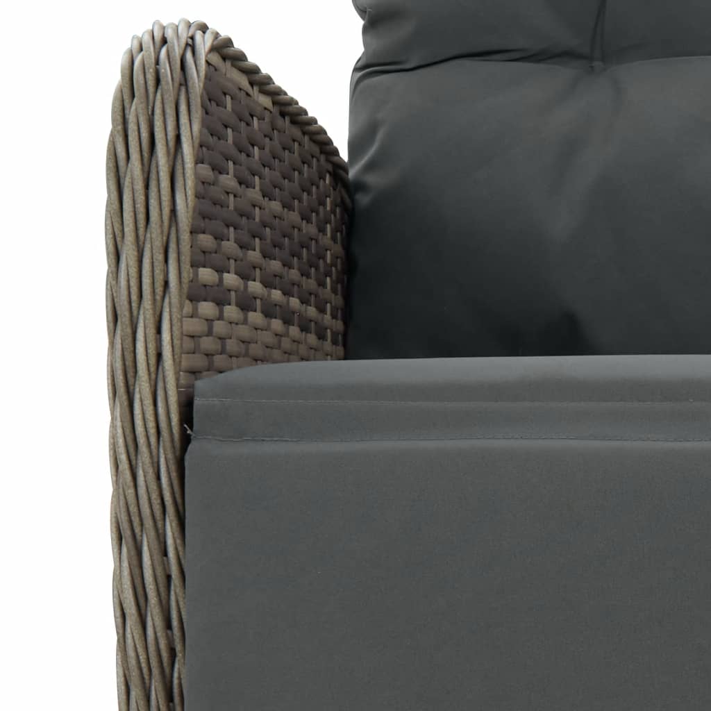 Set da Pranzo da Giardino 7 pz con Cuscini in Polyrattan Grigio | homemem39
