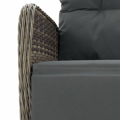 Set da Pranzo da Giardino 7 pz con Cuscini in Polyrattan Grigio | homemem39