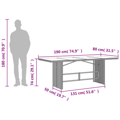 Set da Pranzo da Giardino 7 pz con Cuscini in Polyrattan Grigio | homemem39