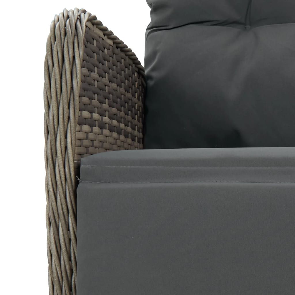 Set da Pranzo da Giardino 9 pz con Cuscini in Polyrattan Grigio | homemem39