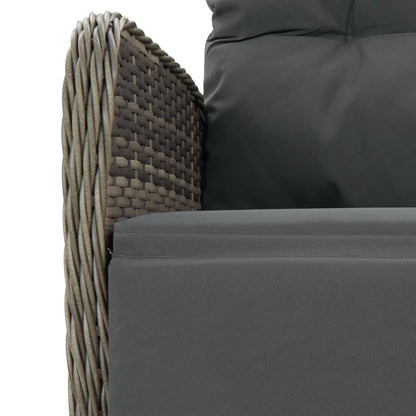 Set da Pranzo da Giardino 9 pz con Cuscini in Polyrattan Grigio | homemem39