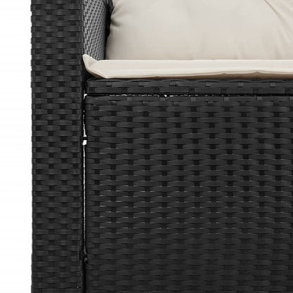 Set Divani da Giardino 5 pz con Cuscini Nero Polyrattan Acacia - homemem39